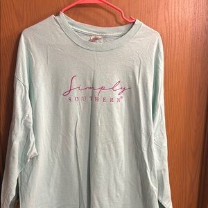 Simply Southern Blue and Pink Long Sleeve Tee